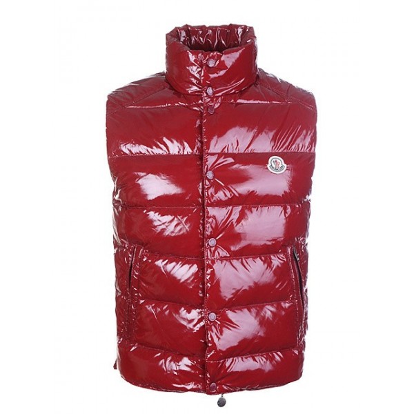 Moncler rosso maniche collo alto e zip caldo Uomo Gilet uscita